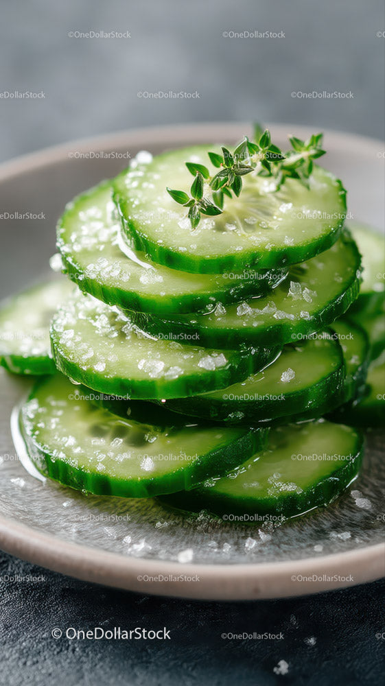 Fresh Cucumber Slices in a Bowl for Healthy Refreshing Snack