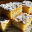 Lemon Bars with Coconut Topping and Golden Crust