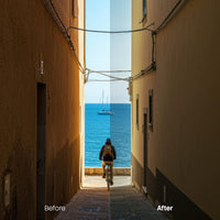 Before and after Calm Lightroom preset edit