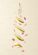Floating Pear Slices with Delicate Pink Petals
