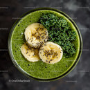 Vibrant Green Kiwi and Aloe Vera Smoothie with Fruit Garnish