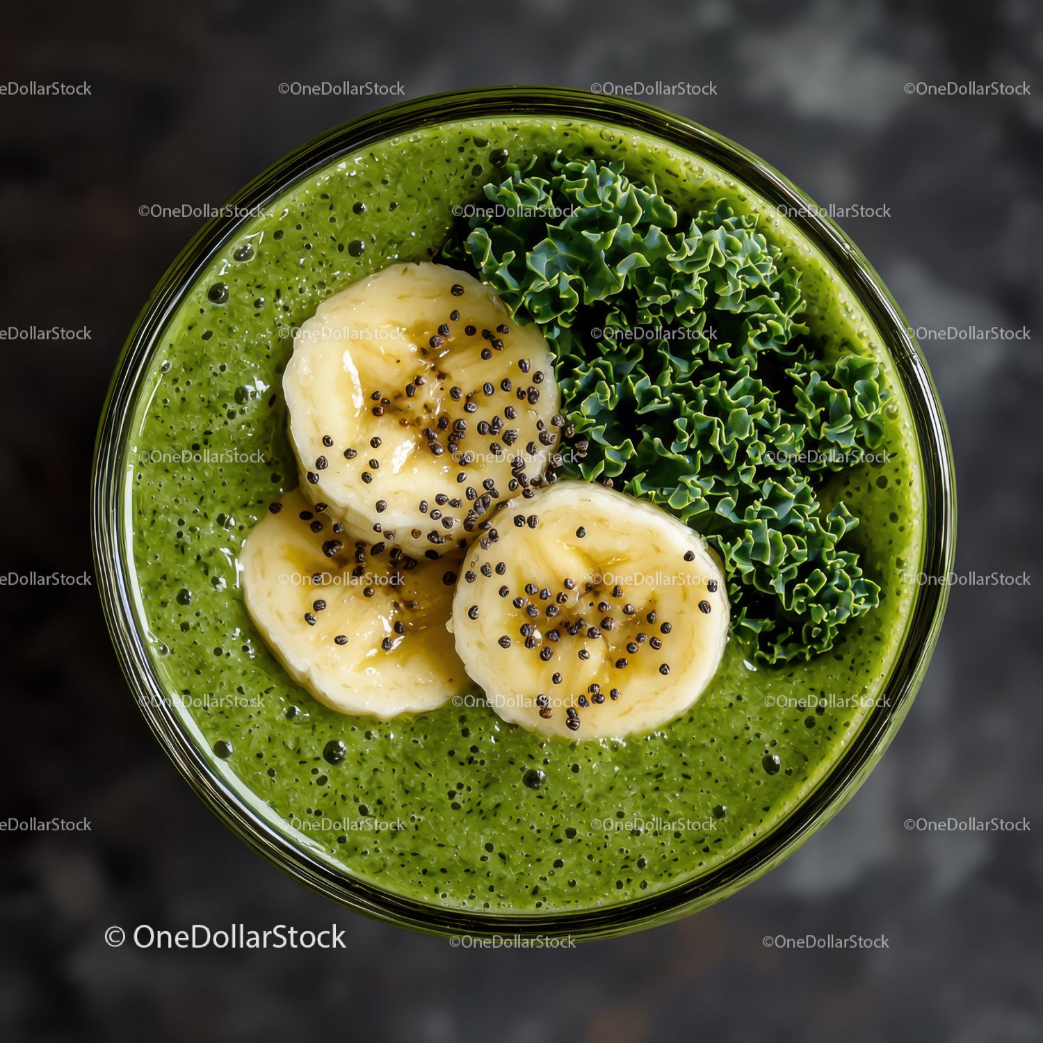 Vibrant Green Kiwi and Aloe Vera Smoothie with Fruit Garnish