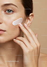 Close-Up of Woman Applying Moisturizer to Face for Healthy Skin