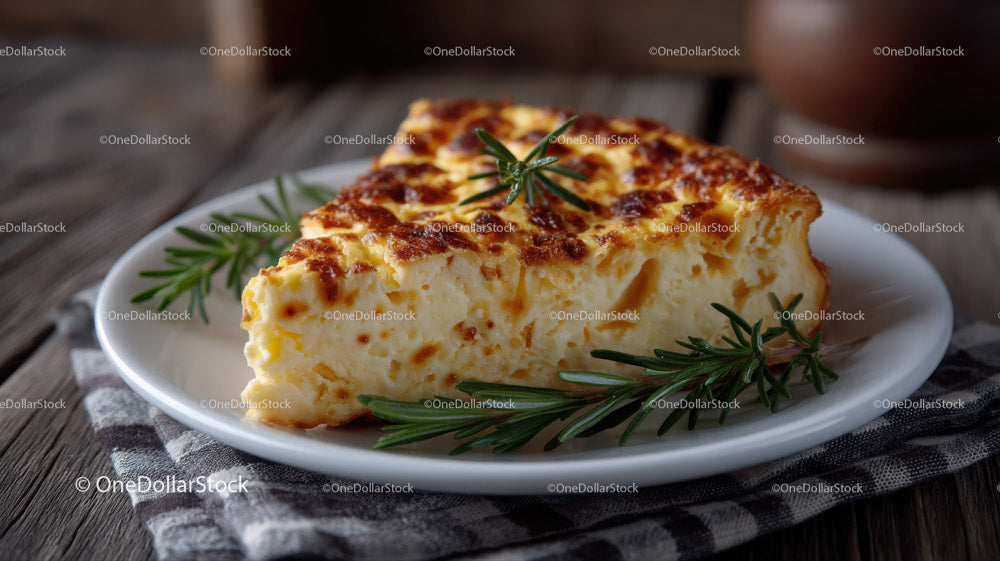 Blue Cheese and Rustic Bread on Decorative Plate in Food Setting