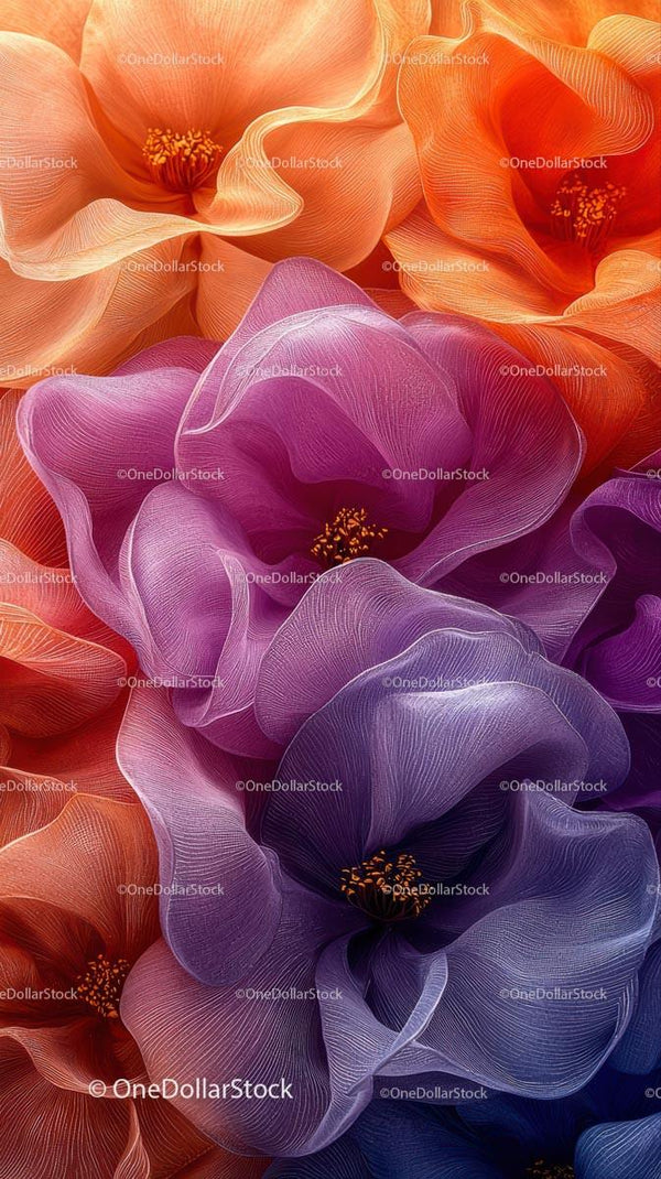 Vibrant Purple and Orange Calla Lilies Close-Up Photography