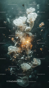 Dynamic Underwater Explosion with Debris and Foam