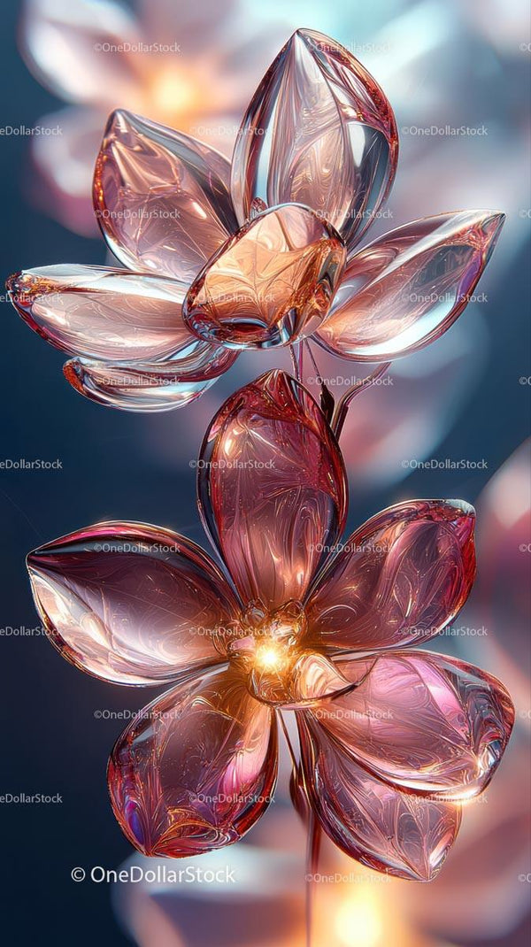 Elegant Glass Flower Sculpture in Vibrant Colors for Home Decor