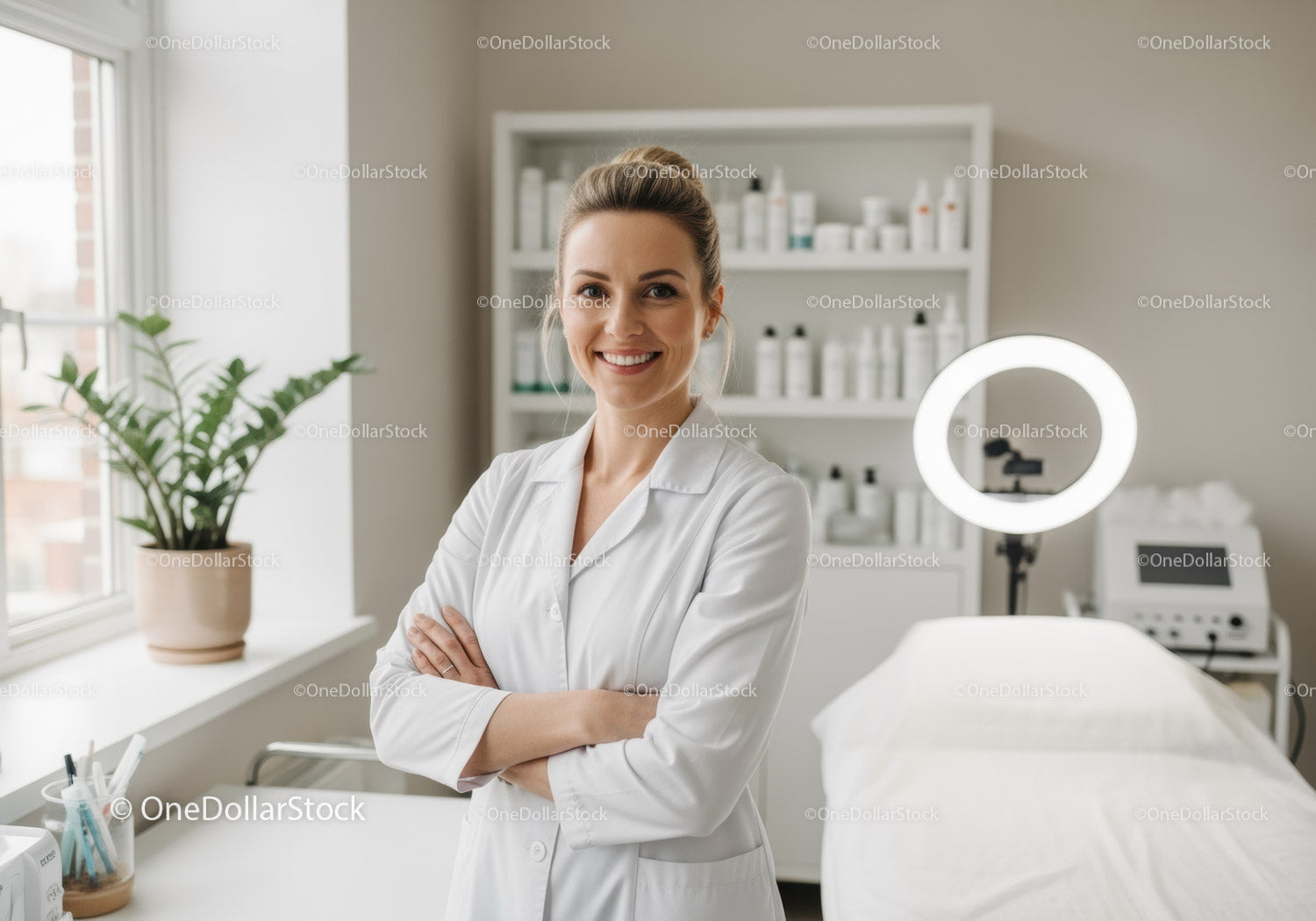 Friendly Female Nurse in Modern Medical Office Setting