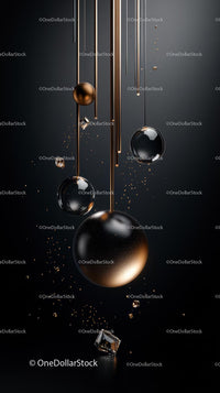 Abstract Metallic Spheres and Geometric Shapes for Modern Design