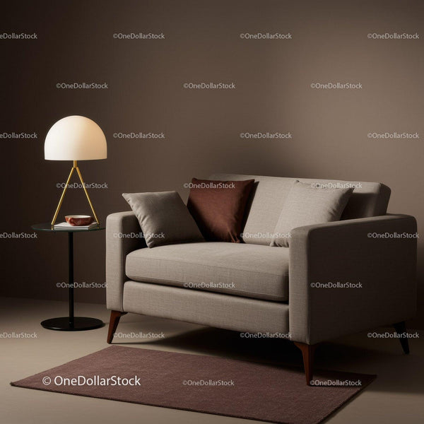 Elegancka beżowa sofa z poduszkami w nowoczesnym wystroju salonu