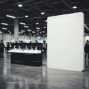 Modern smartphone display stand in spacious tech expo