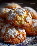 Golden Brown Powdered Sugar Cookies with Crusty Top
