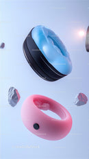 Futuristic Wearable Health Device with Blue and Pink Accents