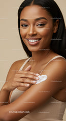 Young Woman Applying Moisturizer for Glowing Skin Beauty Routine