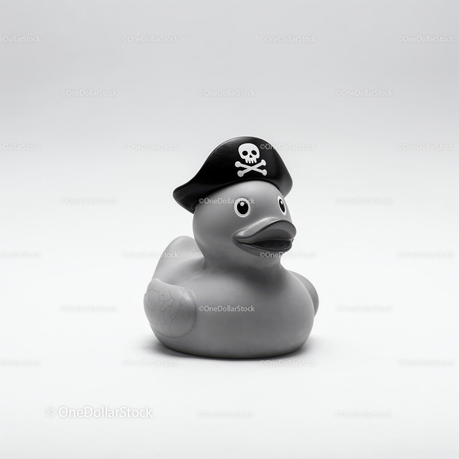 Cute Rubber Duck Wearing Pirate Hat with Skull and Crossbones