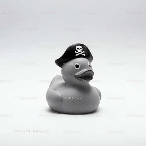 Gray Pirate Rubber Duck With Skull Hat