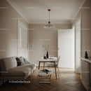 Bright Minimalist Living Room with Wooden Floor and Cozy Decor