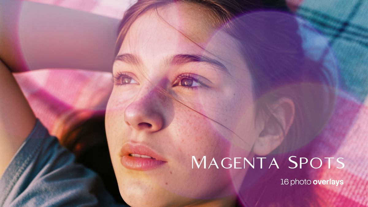 Magenta Spots Photo Overlays (16 JPG Files)