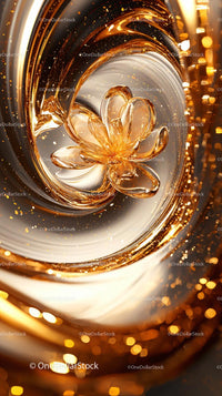 Elegant Golden Metallic Flower Sculpture for Modern Interior Decor