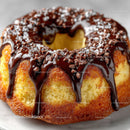 Chocolate Glazed Vanilla Cake with Chocolate Shavings for Dessert
