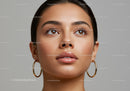 Portrait of a Beautiful Woman with Brown Eyes and Full Lips
