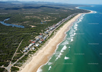 Scenic Beachfront with White Sand and Ocean Waves