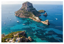 Mediterranean Island with Rocky Cliffs and Turquoise Seawater