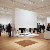 Modern retail space with floating display shelf
