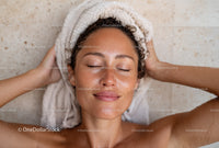 Relaxing Spa Scene with Woman Receiving Facial Massage