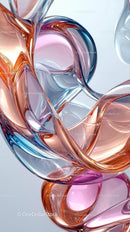 Colorful Abstract Glass Artwork with Fluid Shapes and Vibrant Hues
