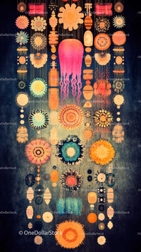 Colorful Jellyfish Wall Hanging with Bright Ocean-Inspired Design