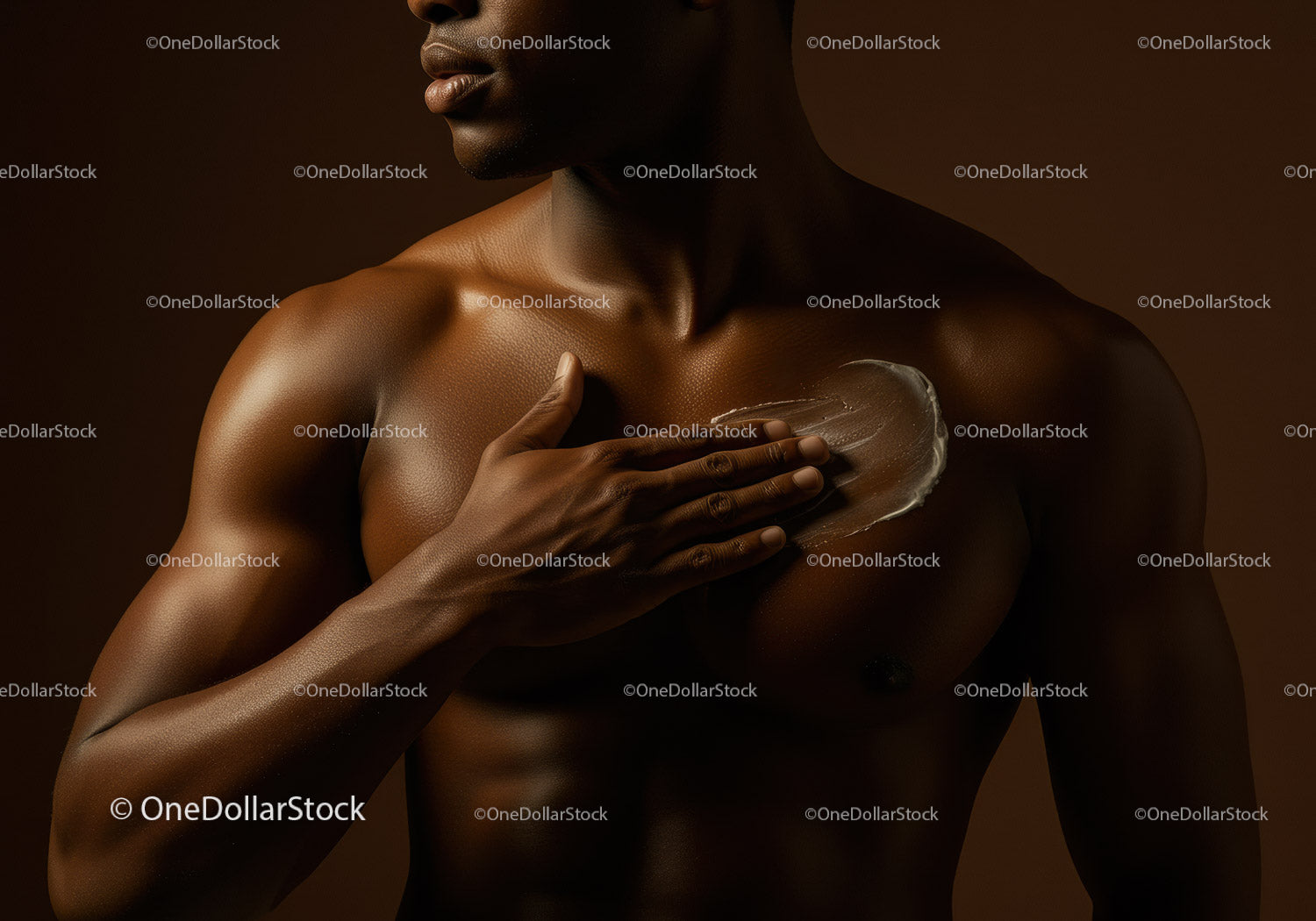 Elegant Dark-Skinned Woman Applying Body Lotion for Skincare Routine