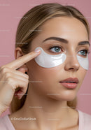 Woman with Eye Patches Doing Skincare Treatment in Beauty Salon