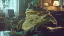 Green Iguana Resting on Couch in Cozy Indoor Setting