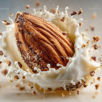 Almond Splashing in Creamy Milk for Delicious Food Photography