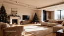 Modern Living Room Decorated for Warm Christmas Celebration