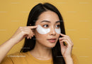 Young Woman Wearing Under Eye Patches for Skincare Routine