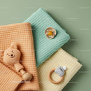 Soft baby blankets with pacifier and wooden rattles