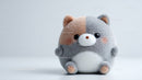 Cute Gray and Brown Hamster Plush Toy with Big Black Eyes
