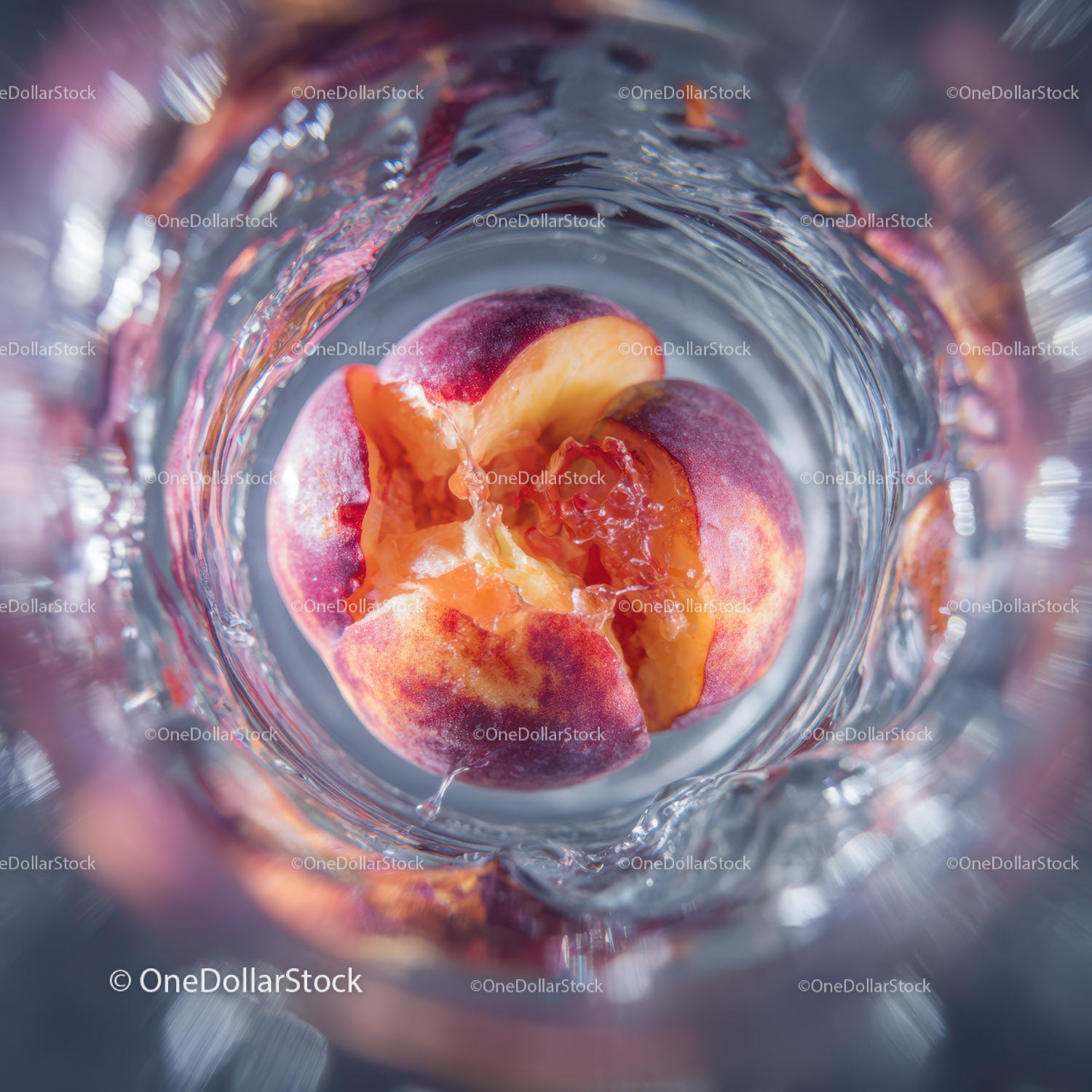 Juicy Fresh Peach Sliced in Water with Vibrant Orange Tone