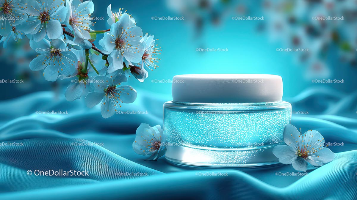 Refreshing Drink Surrounded by Delicate Cherry Blossoms
