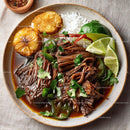 Delicious Beef Stew with Rice and Fresh Vegetables