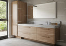 Modern Bathroom with Double Sink and Wooden Cabinets