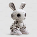 Cute Bunny Eared Robot Toy with Wheels for Kids and Play