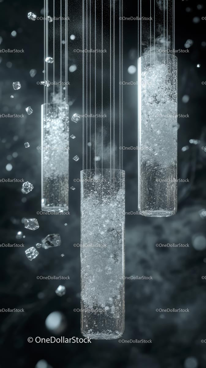 Elegant Hanging Ice Sculptures with Crystal Clear Frozen Art
