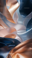 Abstract Metallic Satin Fabric Waves for Artistic Backgrounds