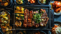 Grilled Beef Ribs and Zucchini Skewers BBQ Platter