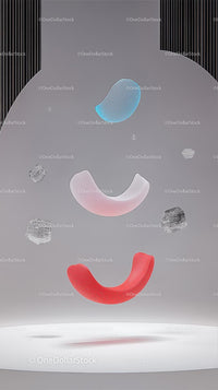 Colorful Clear Aligners Vector Set for Teeth Orthodontics