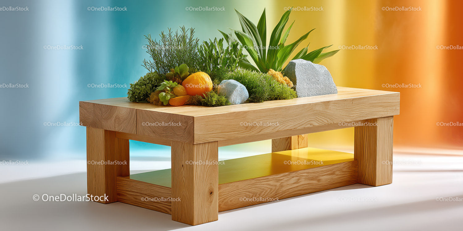 Stylish Indoor Succulent Arrangement on Wooden Table for Modern Decor