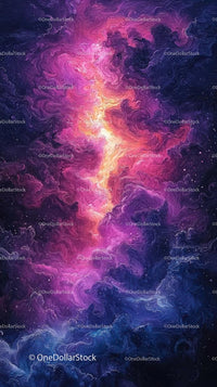 Vibrant Nebula in Deep Space with Cosmic Dust and Stars